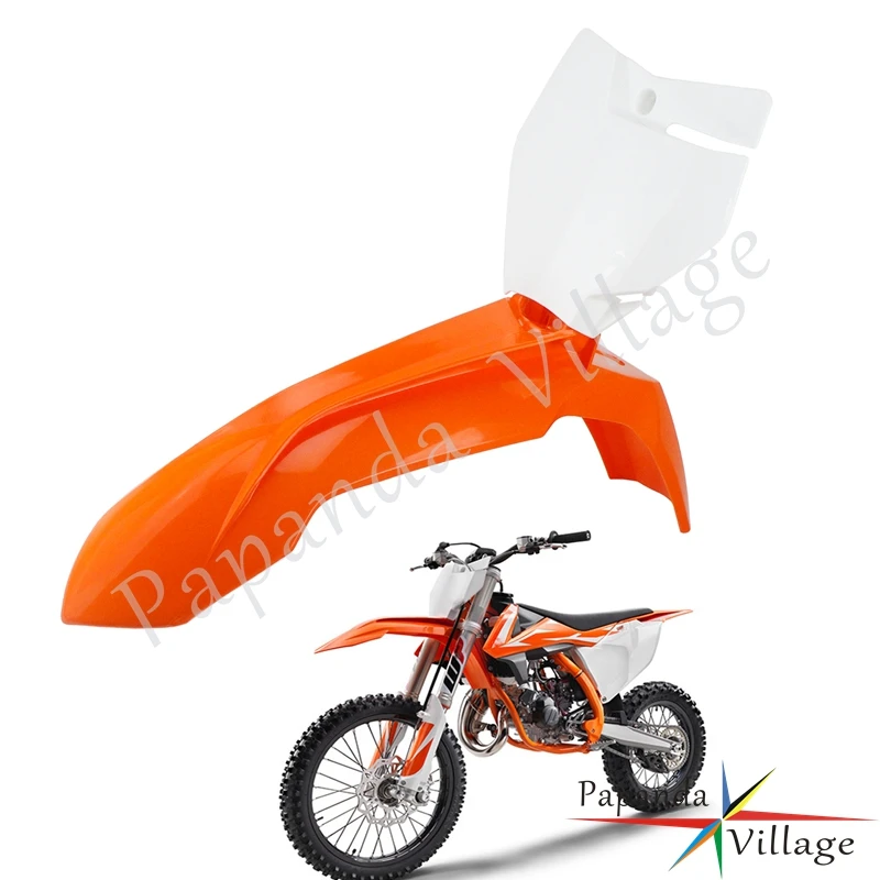 

Off Road Orange White Plastic Front Number Plate Motorcycle Enduro Mudguard For EXCF/SXF/SXS/EXC/SX/XC 250/300/350/450 13-16