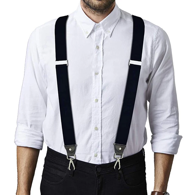 Suspender Cross Belt For Shirt Black Suspenders With Swivel Hooks