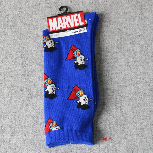 Носки с героями комиксов Marvel Мстители Капитан Америка Бэтмен Супермен железный человек носки «Халк» мужские хлопковые забавные уличные носки - Цвет: G