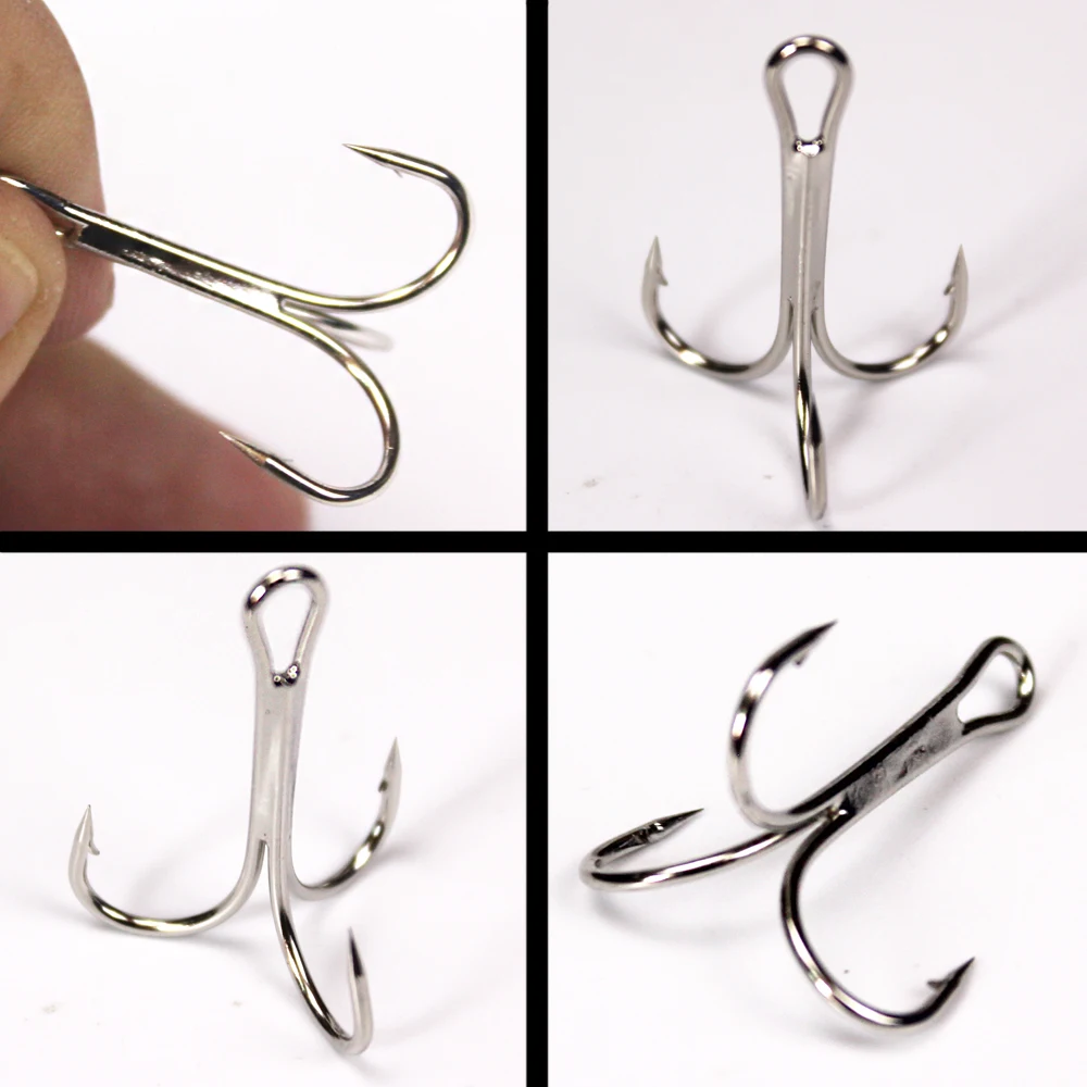 Promotion 100pcs Saltwater Fish Hooks Treble Hooks for Fishing Lures High  Carbon Steel Trebles Wholesale Size