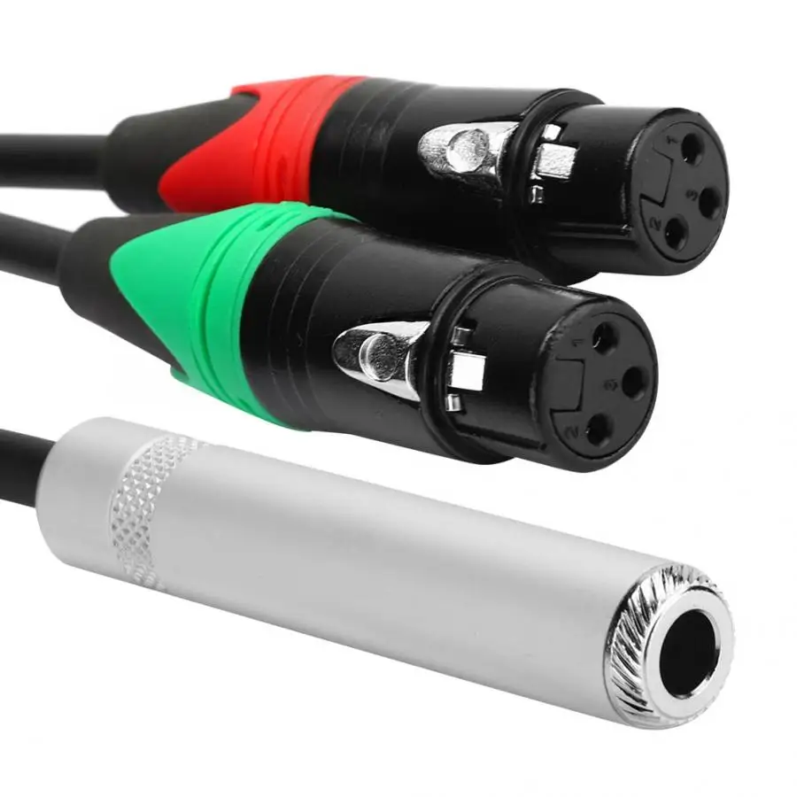 Аудиокабель 0 3 м 24AWG из чистой меди с двойной защитой 6 35 гнездовой на XLR Женский