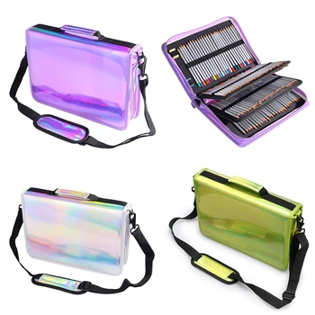 

Large Capacity Pencil Case Bag 160 Slots Dazzle Color Laser Gel Pen Case Stationery Pencil Bag School Student Supplies C26
