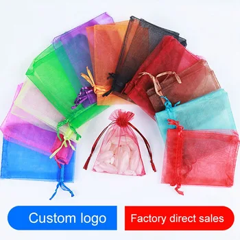 

100pcs/lot 7*9cm Plain Small Gift Bags Organza Bag Jewelry Packaging Bags&Pouches Wedding Party Supplies Gauze Bag Wholesale