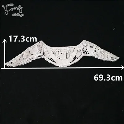 Белый кружевной воротник Венецианская аппликация вышивка кружевная ткань для шитья аксессуары для одежды Кружевная декоративная шаль