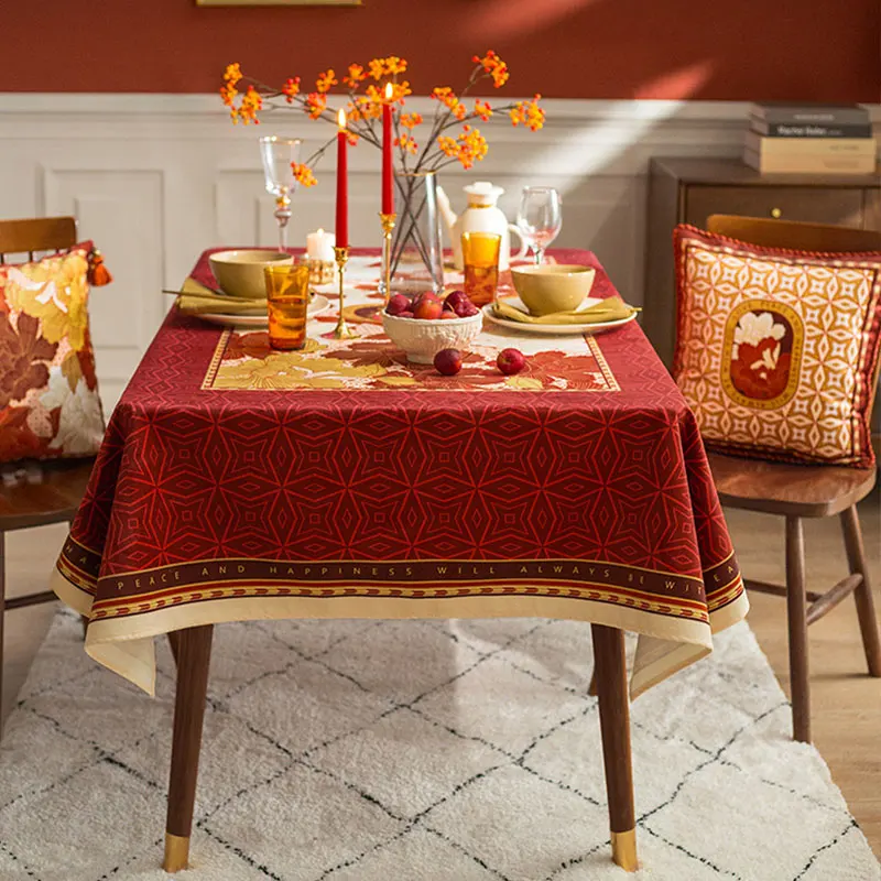 GARNIER-THIEBAUT テーブルクロス 赤オレンジチェック GARNIER-THIEBAUT テーブルクロス 赤オレンジチェック