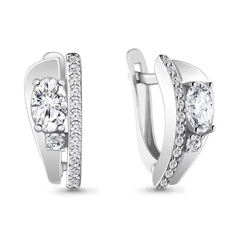 

AQUAMARINE earrings with cubic zirconia, silver 925