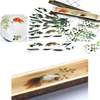 

5Pcs 3D Leaves Clear Water Grass Film Sticker For Resin Goldfish Painting Jewely