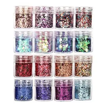 

16Bottles Shinning Filling Flash Glitter Powder UV Epoxy Resin Pigment Dust Manicure DIY Fingers Beauty Nail Art Sequins