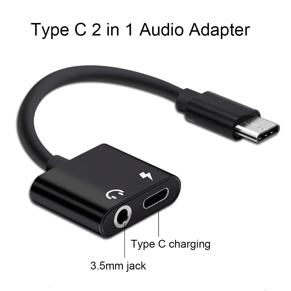

USB Type C Male To 3.5mm Jack Earphone Adapter Cable AUX Audio Type-C Fast Charge Adapter For Xiaomi Mi 6 Huawei P20 Mate 20 Pro