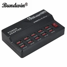 Bundwin 12A 60 Вт Мульти 10 порт зарядное устройство USB мощность Быстрая зарядка станция для iPhone 7 5 5S 6 6S плюс iPad LG samsung адаптер переменного тока
