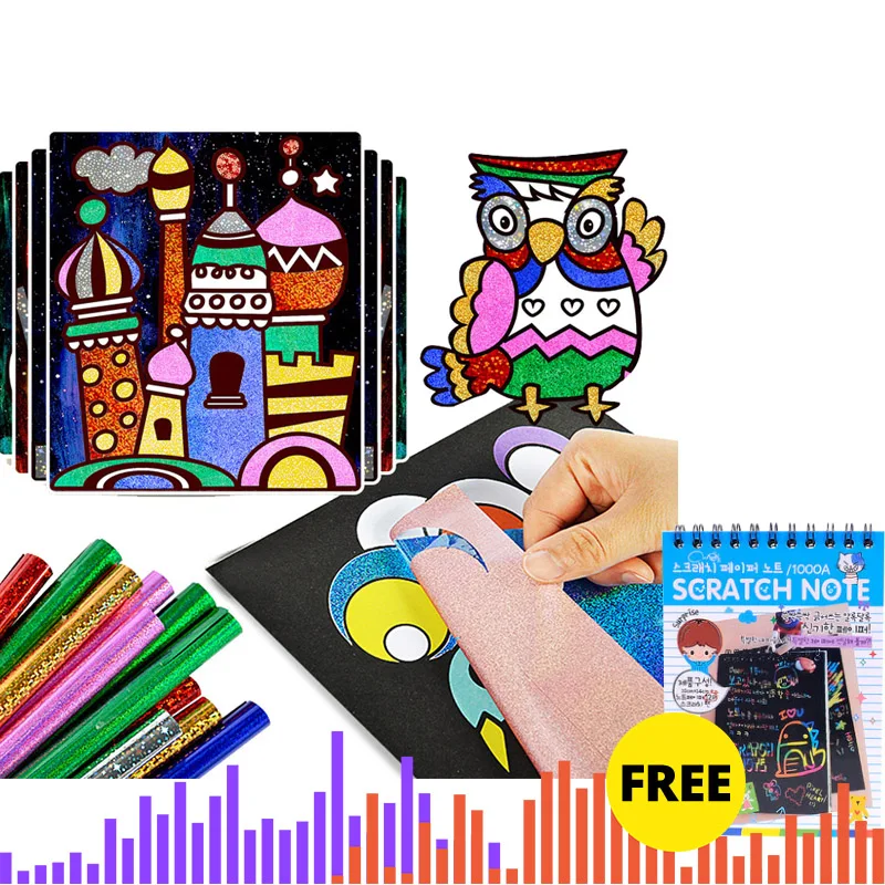 Greatest  Color Glitter Paper Magic Art Painting Drawing Toys Kids Coloring DIY Crafts Learning Education Col
