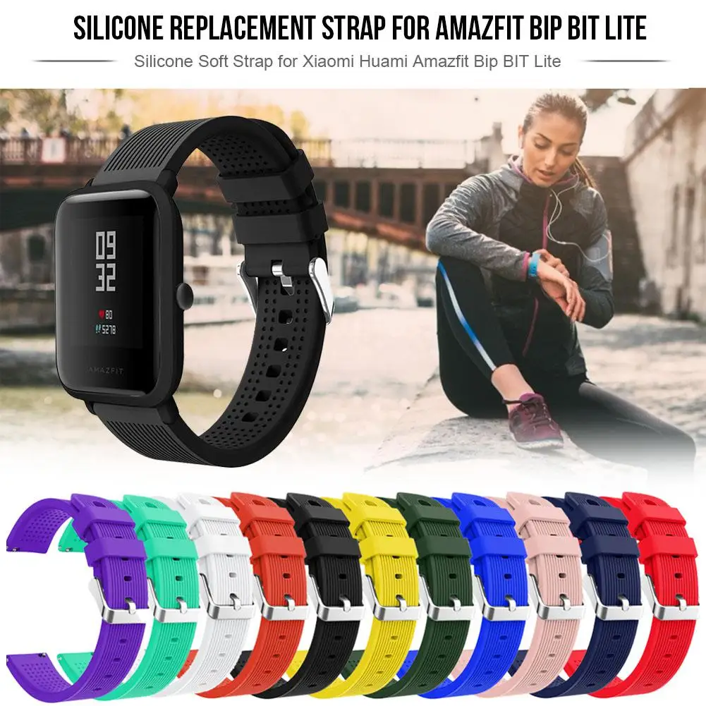 Мягкий силиконовый ремешок для Xiaomi Huami Amazfit Bip BIT Lite Youth Smart Watch наручный браслет