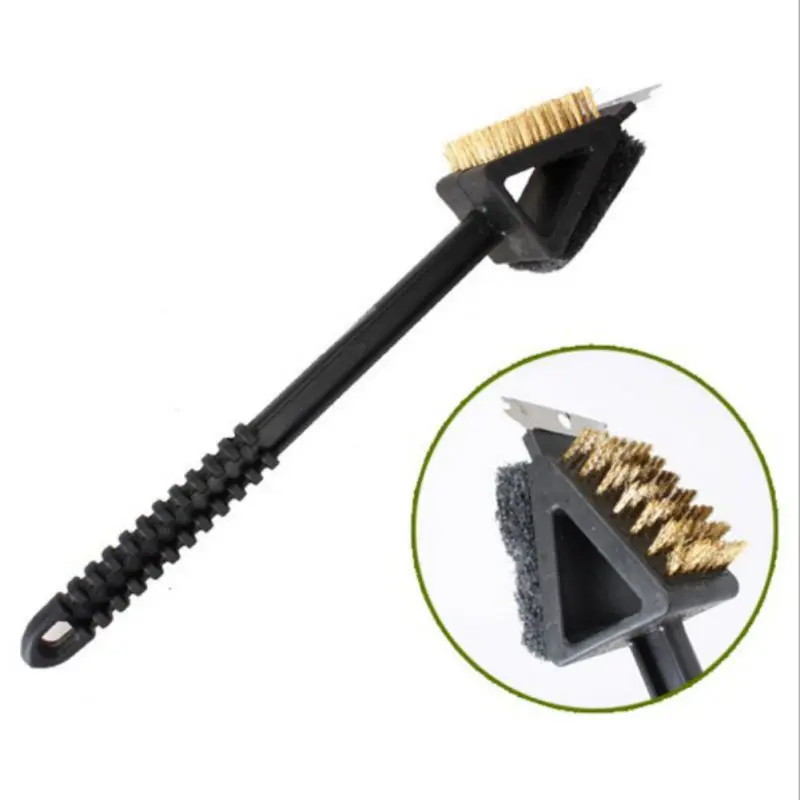 

Kitchen BBQ Barbecue Grill Cleaning Brush Stainless Steel Wire Sponge Shovel Set Outdoor Cooking Tools Cleaner With Handle