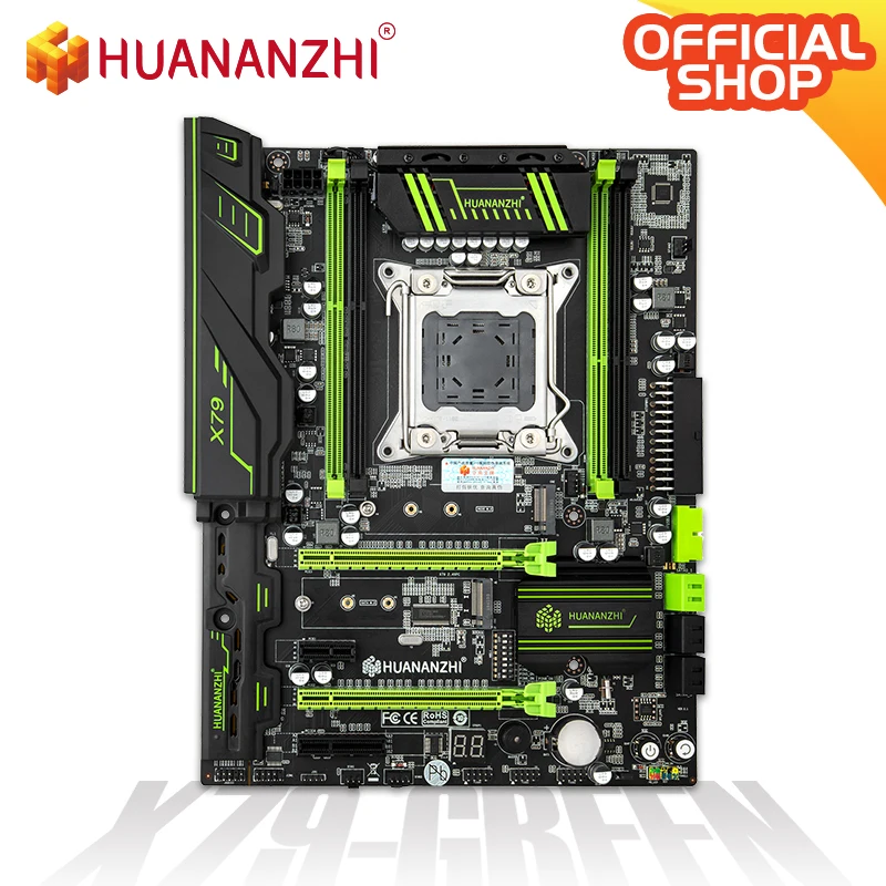 HUANANZHI X79 зеленая 2,49 V2.1 X79 материнская плата LGA2011 ATX USB3.0 SATA3 PCI E NVME M.2 SSD поддержка памяти REG ECC и Xeon E5|Материнские платы|   | АлиЭкспресс