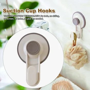

4pcs Bathroom Kitchen Save Space Removeable Suction Cup Hooks Easy Install Wall Mounted Waterproof Loofah Household Shower