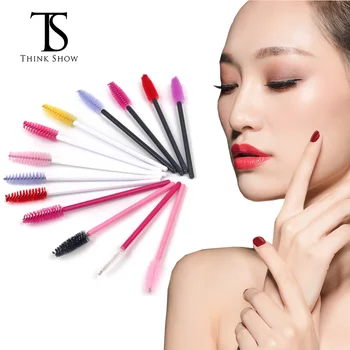 

THINKSHOW 100pcs Eyelash Brush Cosmetic Brushes Set Eye Lashes Makeup Brushes Mascara Wands Applicator Makeup Tools