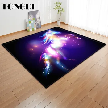 

TONGDI Children Carpet Anti-skid Elegant Artistic Unicorn Cute Printing Mat Soft Rug Luxury Decor For Parlour LivingRoom Bedroom