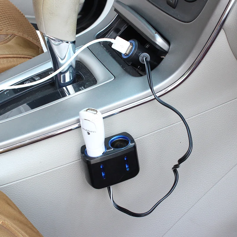 Shunwei два отверстия с USB прикуриватель один разделен на два Автомобильного распределителя питания USB зарядное устройство Sd-1904b