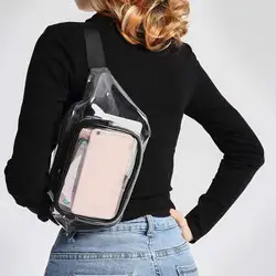 Женская прозрачная поясная сумка на пояс, дорожная сумка на бедрах, маленький кошелек на груди, чехол для телефона F42A