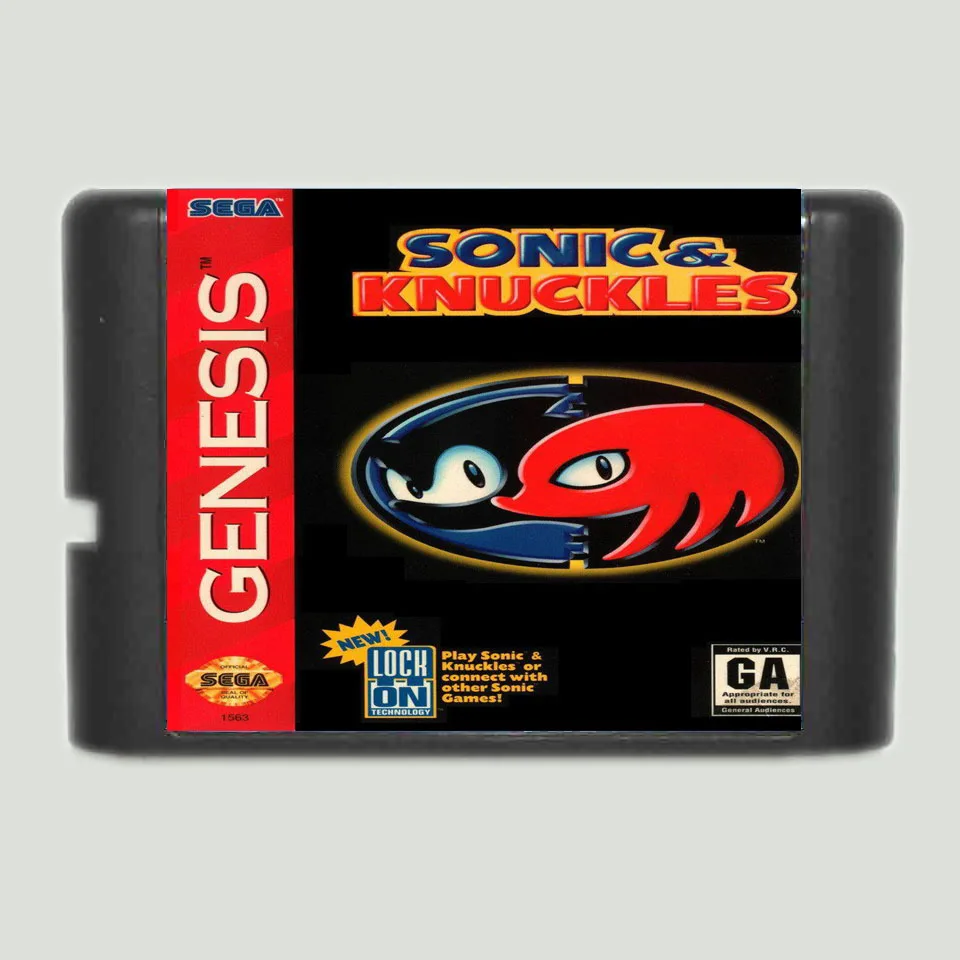Игровая карта Sonic &amp Knuckles 16 bit MD для Sega Mega Drive Genesis | Электроника