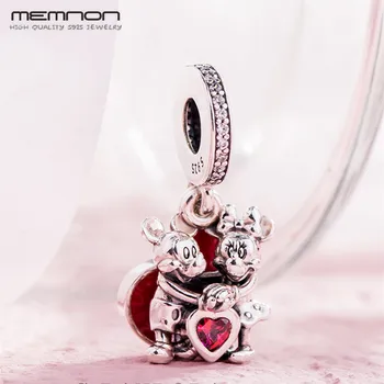 

2019 New Silver heart charms 925 sterling silver animals With Love dangle charm fit beads bracelets DIY pendant jewelry making