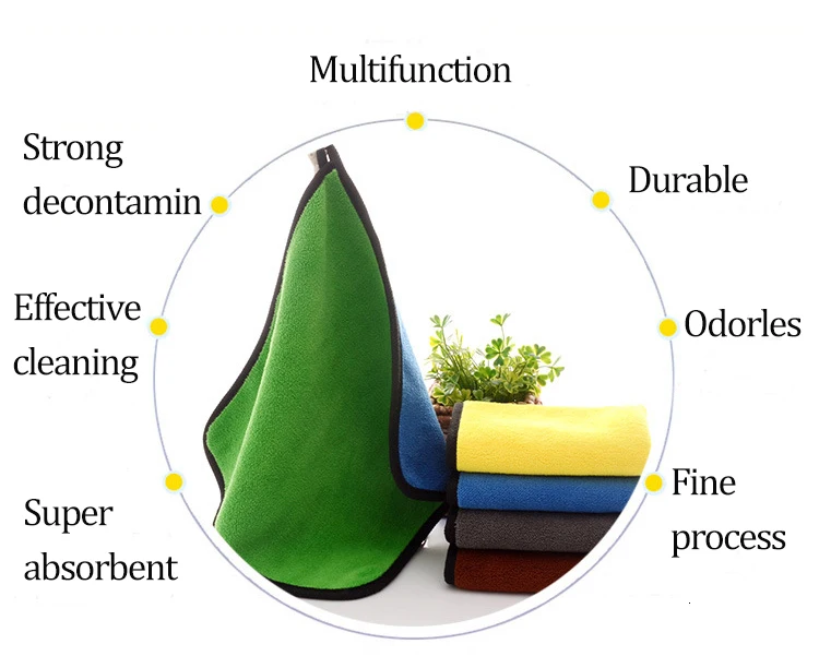 ZhangJi 3 шт микро-волокно толстое суперабсорбирующее полотенце для чистки транспортных средств кухонное чистое полотенце тряпка случайный цвет прочное автомобильное полотенце