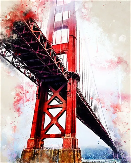 Famous Buildings Paint By Numbers Golden Gate Bridge Hobby Paint