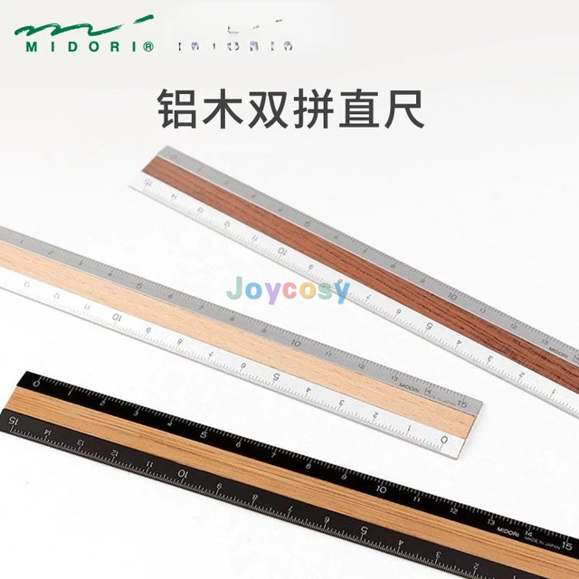 Midori Aluminium and Wood Ruler 15cm