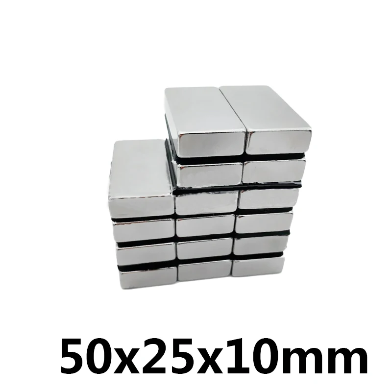 

2/5/10pcs 50x25x10 Small 50*25*10 Strong Magnetic Permanent Magnets 50mm x 25mm x 10mm Rare Earth Powerful Neodymium Magnet