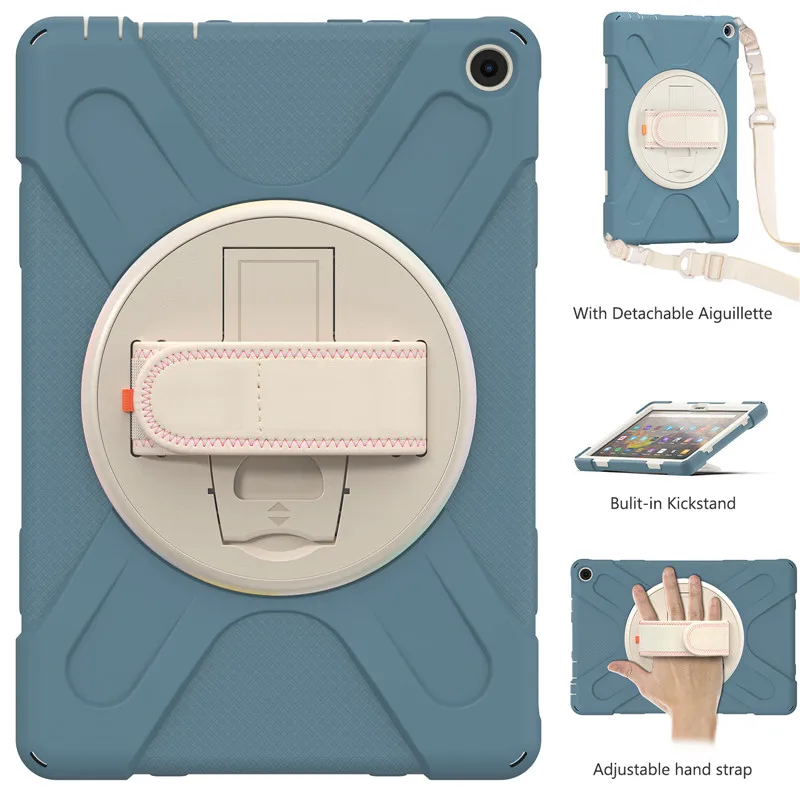 Tablet-Hülle für Kindle Fire 8 10 HD8 HD10 Plus 2020 2021, robuste, stoßfeste Silikonhülle für Kinder für HD 7 2017_voghion.com