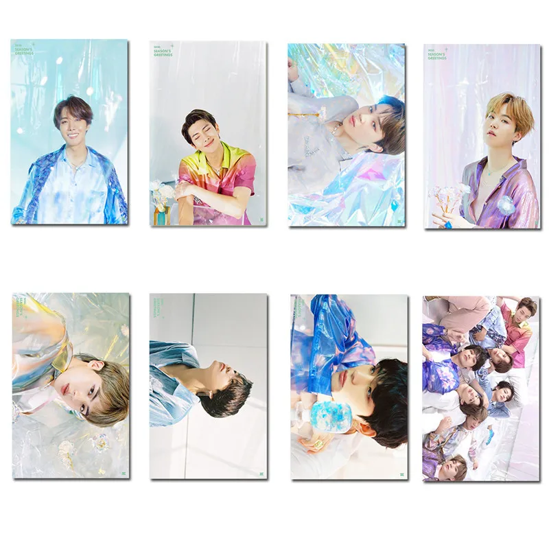 KPOP 8 шт./компл. Bangtan мальчики сезон приветствие прозрачная Фотокарта ЛОМО карта душа Persona JUNG KOOK JIMIN JIN 23 - Цвет: A