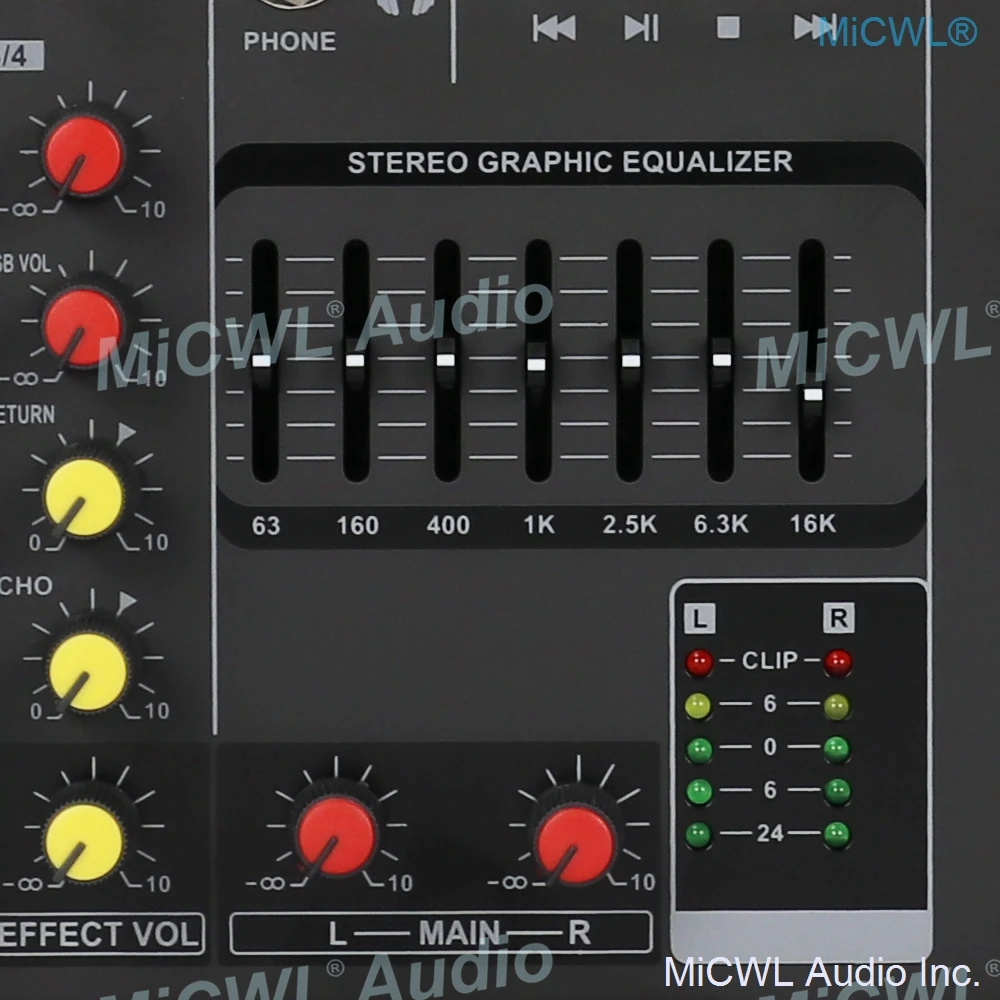 400W Power Amplifier 4 Channel Mixer Stereo Sound