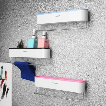 

New Multifunction Wall Mounted Storage Rack Holder Home Bath Organizer Kitchen Shelf Storage Box Bathroom Decoration 3 Colors