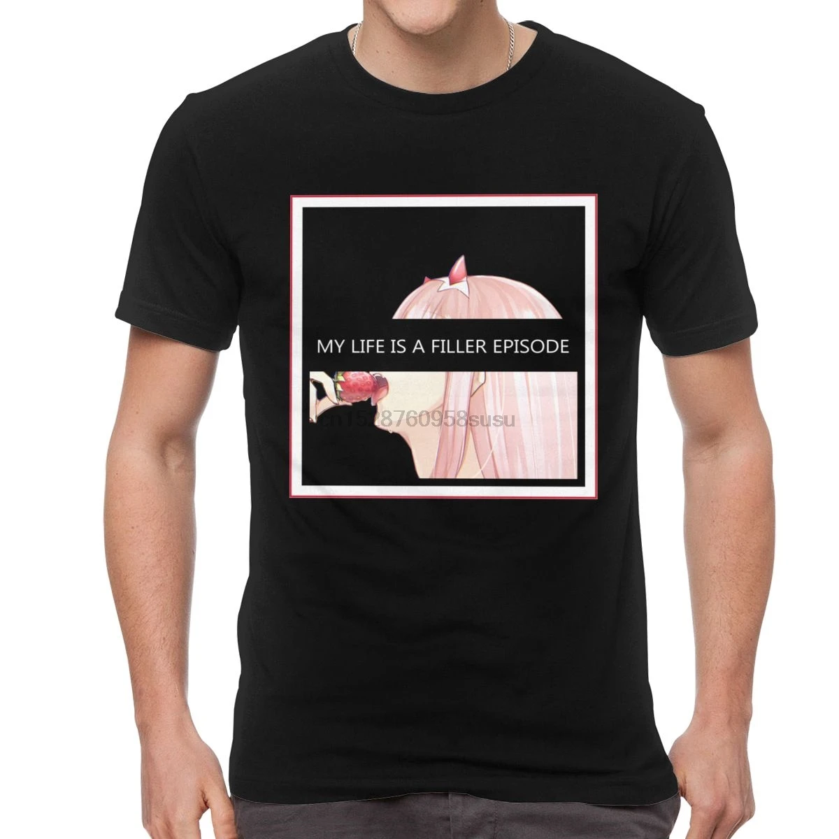 Fashion Anime Darling In The Franxx Tshirt Men Summer Pure Cotton T Shirts Round Neck Short Sleeved Zero Two Tees |