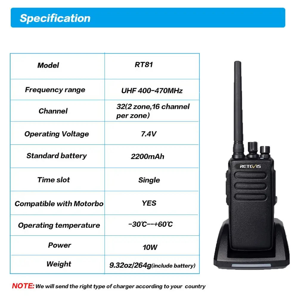 Портативная рация Retevis RT81 высокомощное цифровое радио DMR 2 шт. влагозащита IP67 UHF VOX