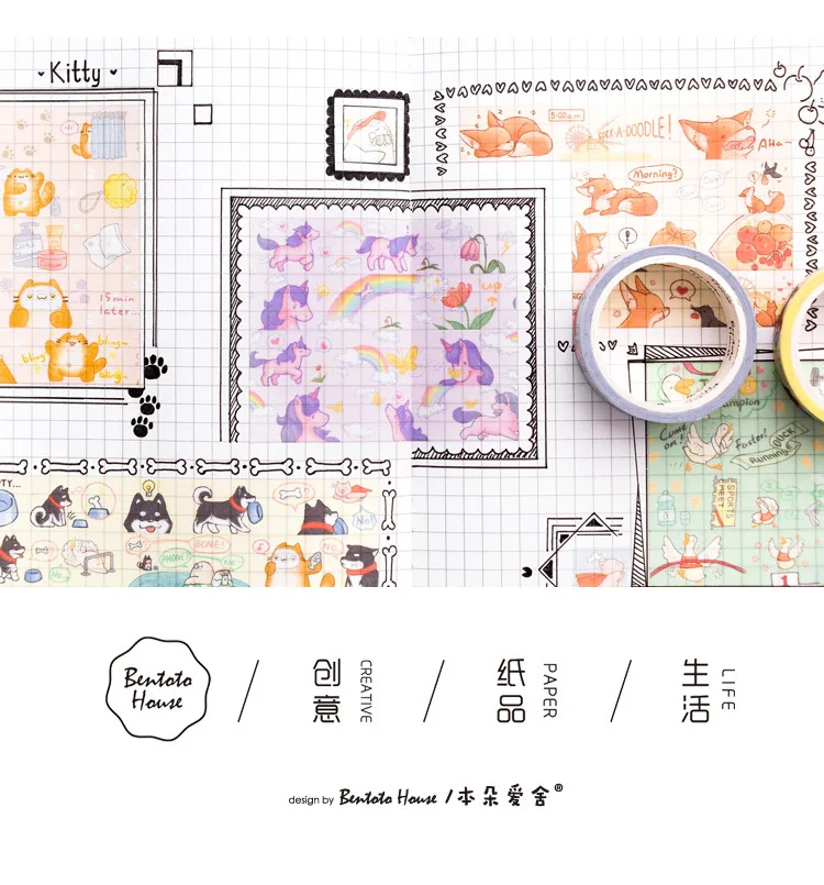 1set/lot Washi Masking Tapes Animal pendant Decorative Adhesive Scrapbooking DIY Paper Japanese Stickers