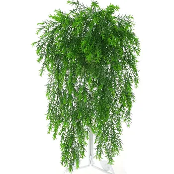 

5 Forks Artificial Plastic Persian Fern Tree Leaves Simulation Green Plant Fake Leaves Rattan Home Garden Wall Decoration 85cm