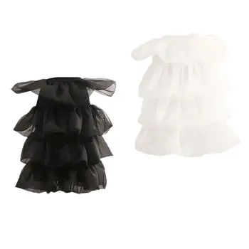 

Women Lolita Cosplay Hip Bustle Petticoat Slip Skirt Tiered Ruffles Underskirt E15E