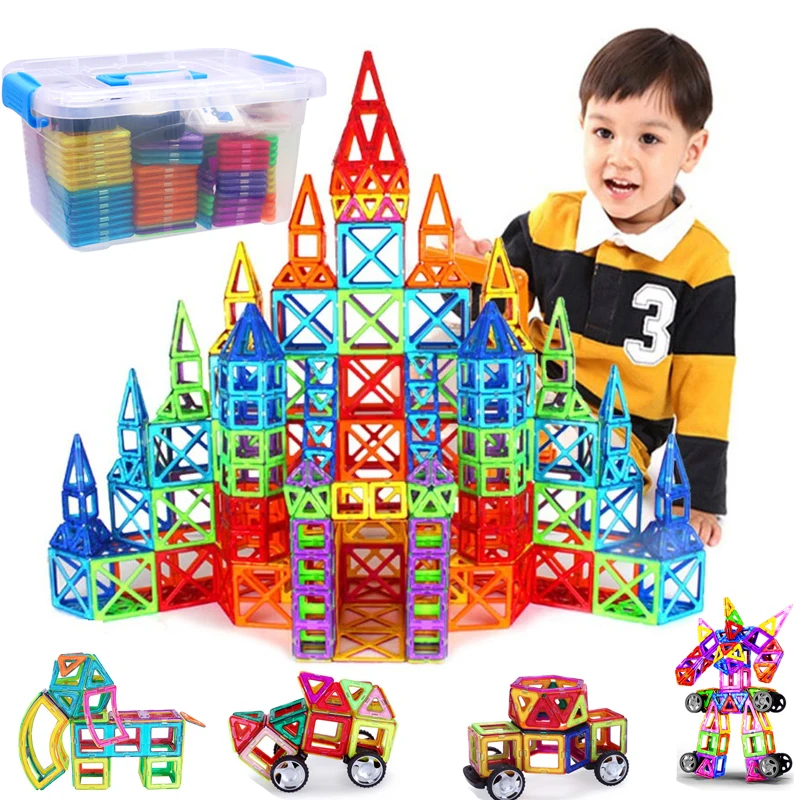 

71-127PCS BIG Size Magnetic Blocks Magnetic Designer Building Constructor Toys Magnet Educational Toys For Children Kids Gift