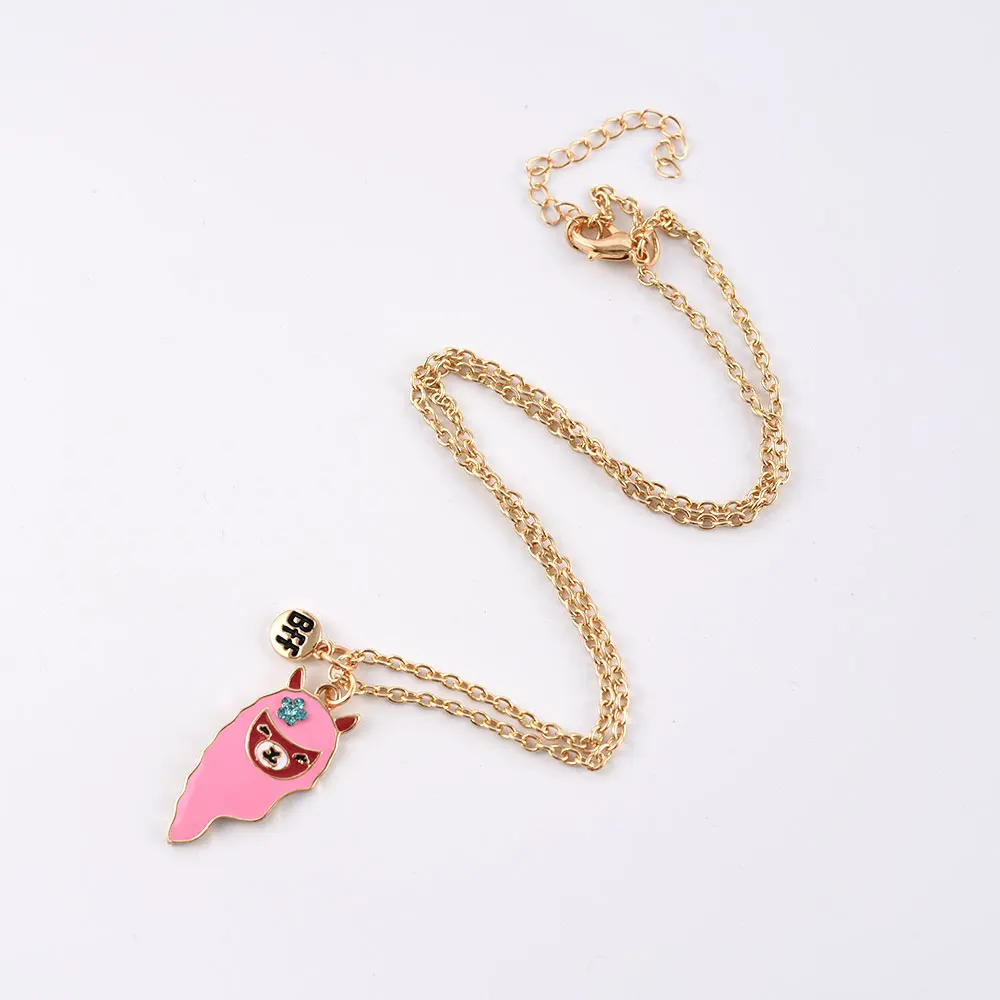 Juego de collar BFF para mujer, colgante de corazón con diamantes de imitación, Liama de Animal, conjunto de collar de pareja, joyería de dibujos animados, regalo al mayor, 20 Uds. - AliExpress