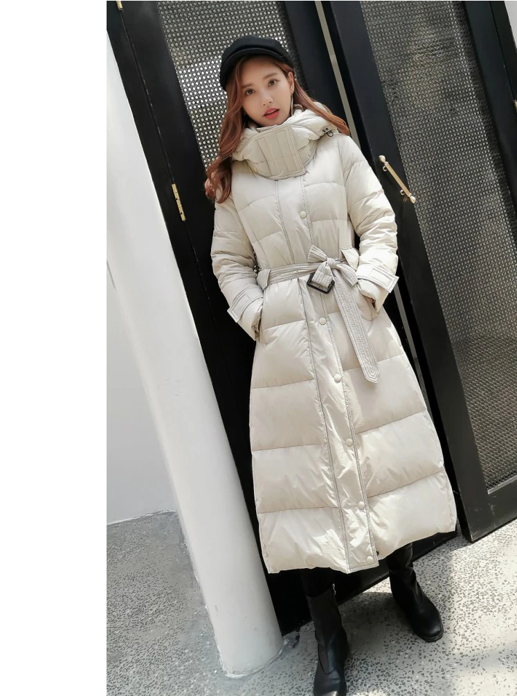 Bella philosophy зимнее однотонное женское теплое пальто с капюшоном, Дамское плотное синее пуховое пальто большого размера, женское белое пуховое пальто
