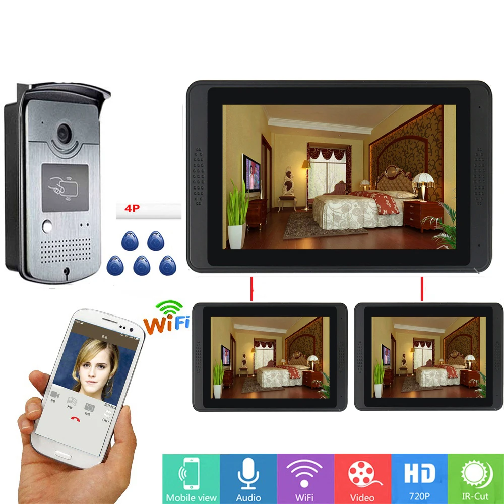 Clearance Yobang Security 7"Color TFT Wired Wifi Video Door Phone Doorbell System Waterproof With RFID Password Unlock Intercom IR Camera 1 Clearance Yobang Security 7"Color TFT Wired Wifi Video Door Phone Doorbell System Waterproof With RFID Password Unlock Intercom IR Camera 1