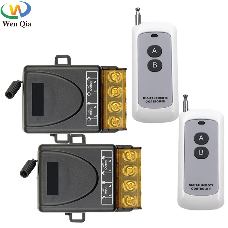 Meskliu 12V draadloze schakelaar, 3-kanaals Mini draadloze schakelaar met afstandsbediening, DC12V-48V 10A draadloze relais wandschakelaar, Kabelloze lichtschakelaar met 100m lange afstand voor