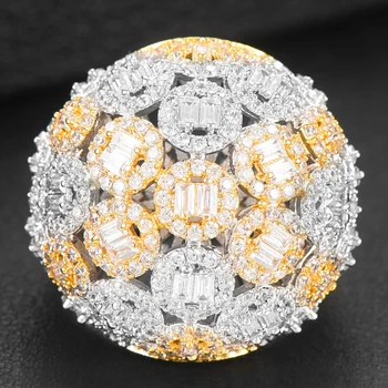 

missvikki Gorgeous Big Round Rings Full Luxury Shiny Cubic Zirconia for Women Bridal Wedding Party Hot Finger Rings Jewelry 2020