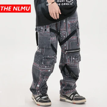 

2020 Joggers Pants Men Multi-pocket Ribbons Design Harem Pant Streetwear Hip Hop Casual Male Dancing Trousers WG890