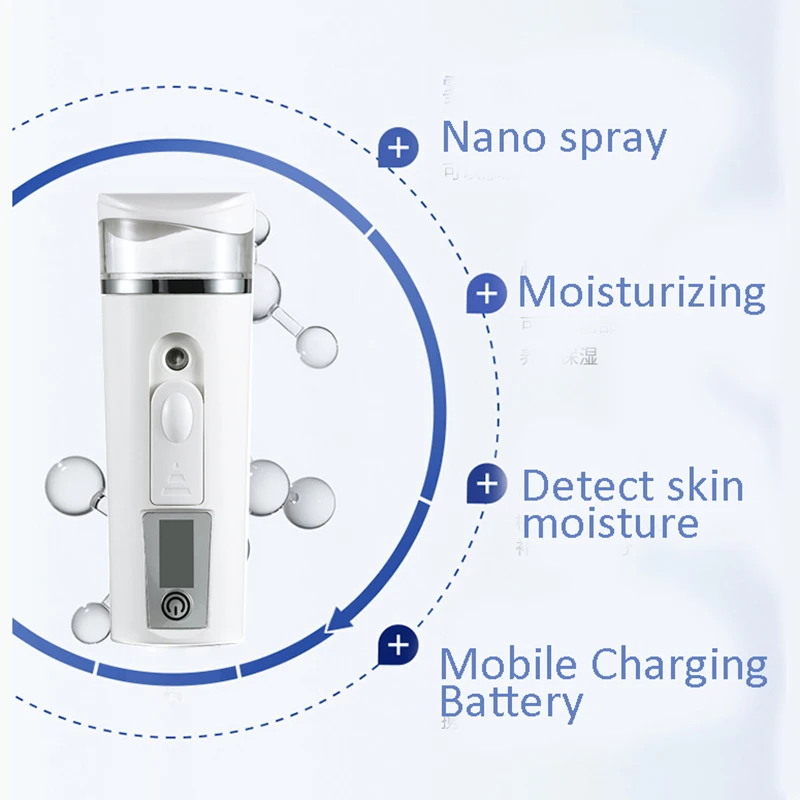 Facial Streamer Nano Mist Sprayer Moisturizing test Skin moisture mobile battery power bank Beauty Instruments device 2