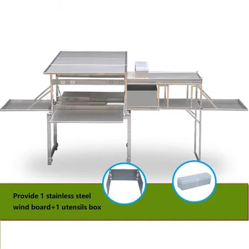 

Mobile Foldable Kitchen Table Outdoor Camping Picnic Aluminium Multi-function Car-Mounted Self-Driving Equipment