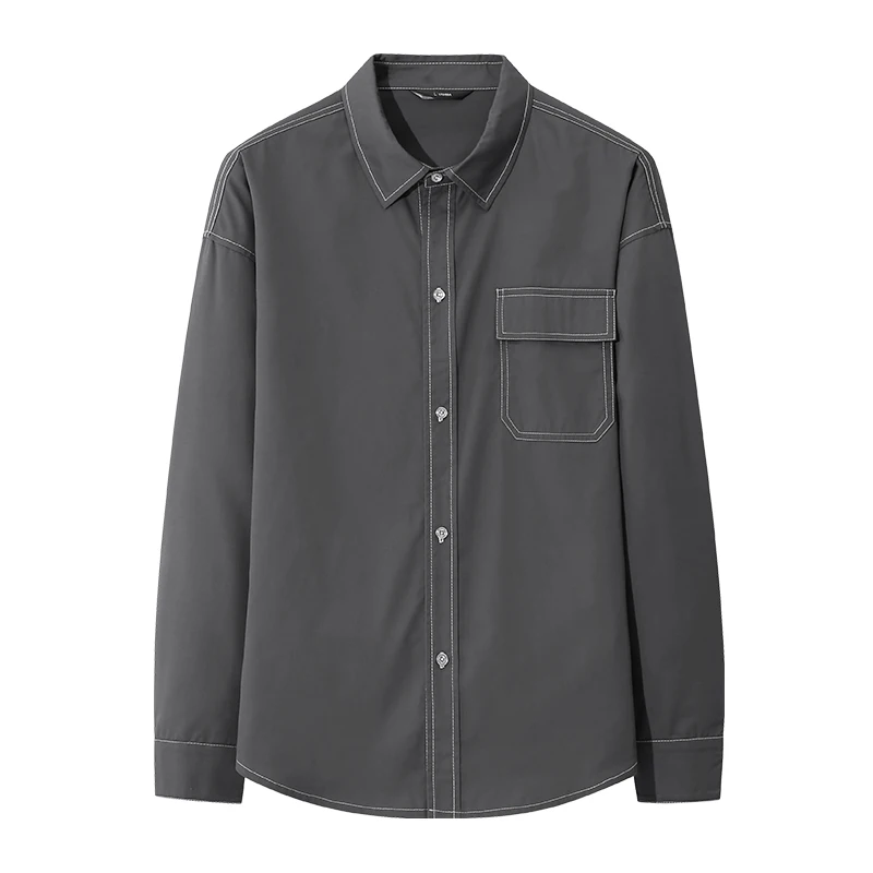 

2022 Spring Men Cotton Shirt Mens Long Sleeve Streetwear Lapel Casual Cargo Shirts Vintage Button Pockets Leisure Camisas S-4XL