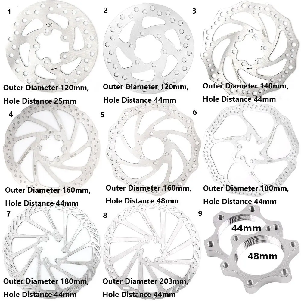 Stainless Steel Rotor Disc Brake 6 Inches For MTB Mountain Road Cruiser Bike Bicycle Parts Accessories 203mm/180mm/160mm/140mm