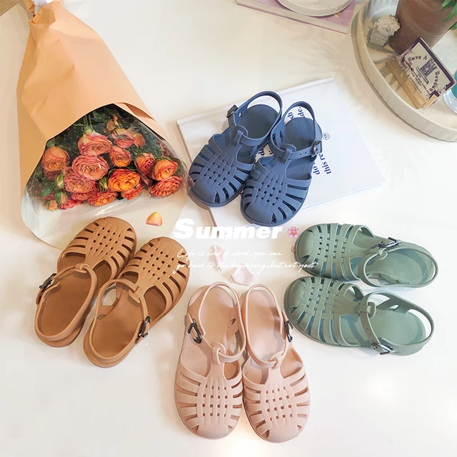 Baby Gladiator Sandals Casual Breathable Hollow Out Roman Shoes PVC Summer Kids Shoes 2022 Beach Children Sandals Girls 6